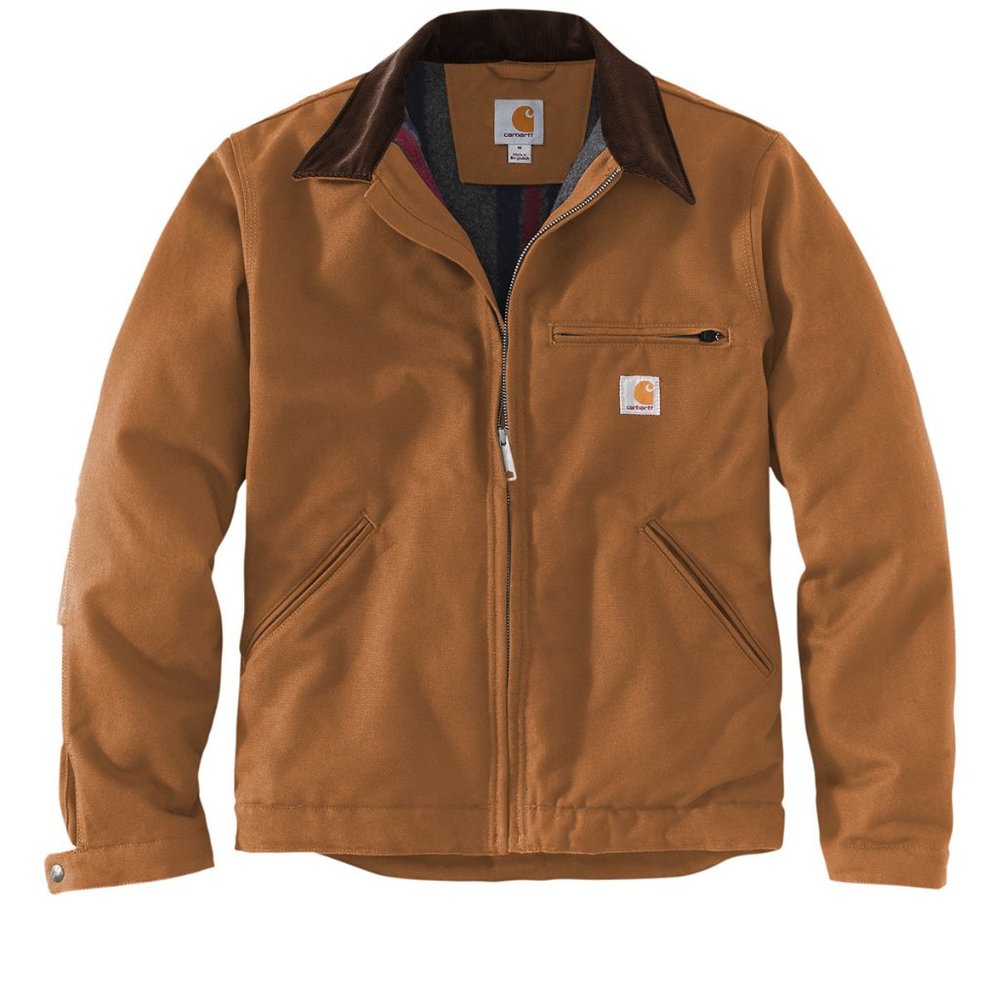Carhartt Brown Lightweight Shirt Jacket with Corduroy Collar